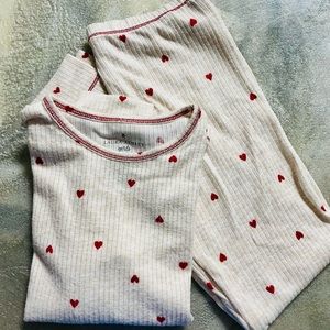 NWOT Laura Ashley Girls Pajama Heart Set